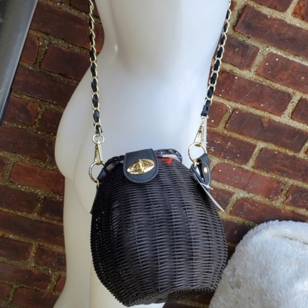 Free People Black wicker xbody bag NWT - Picture 6 of 15
